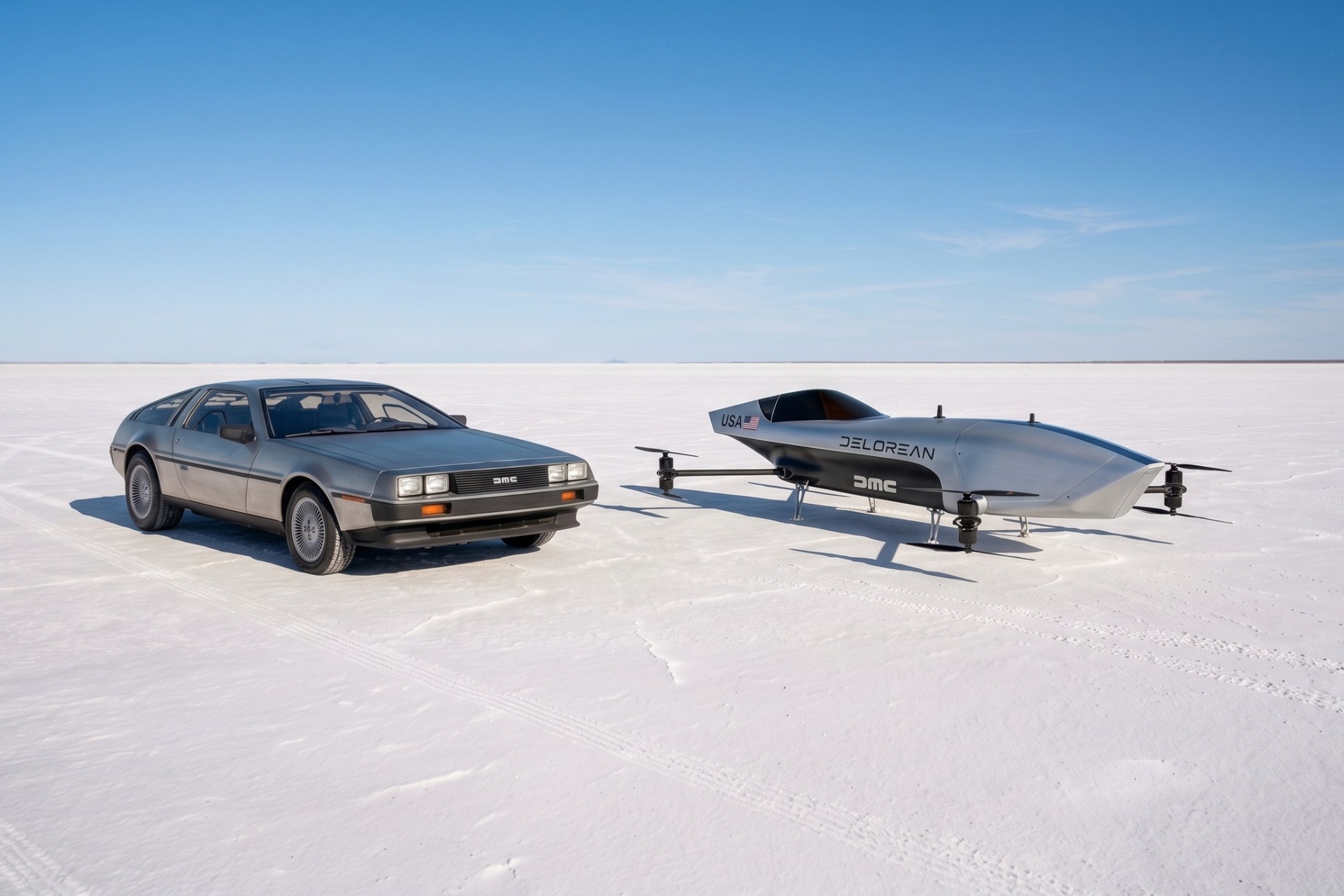 DELOREAN TAKES TO THE SKY: racing at the pinnacle of flying car motorsport as the DeLorean Airspeeder Team